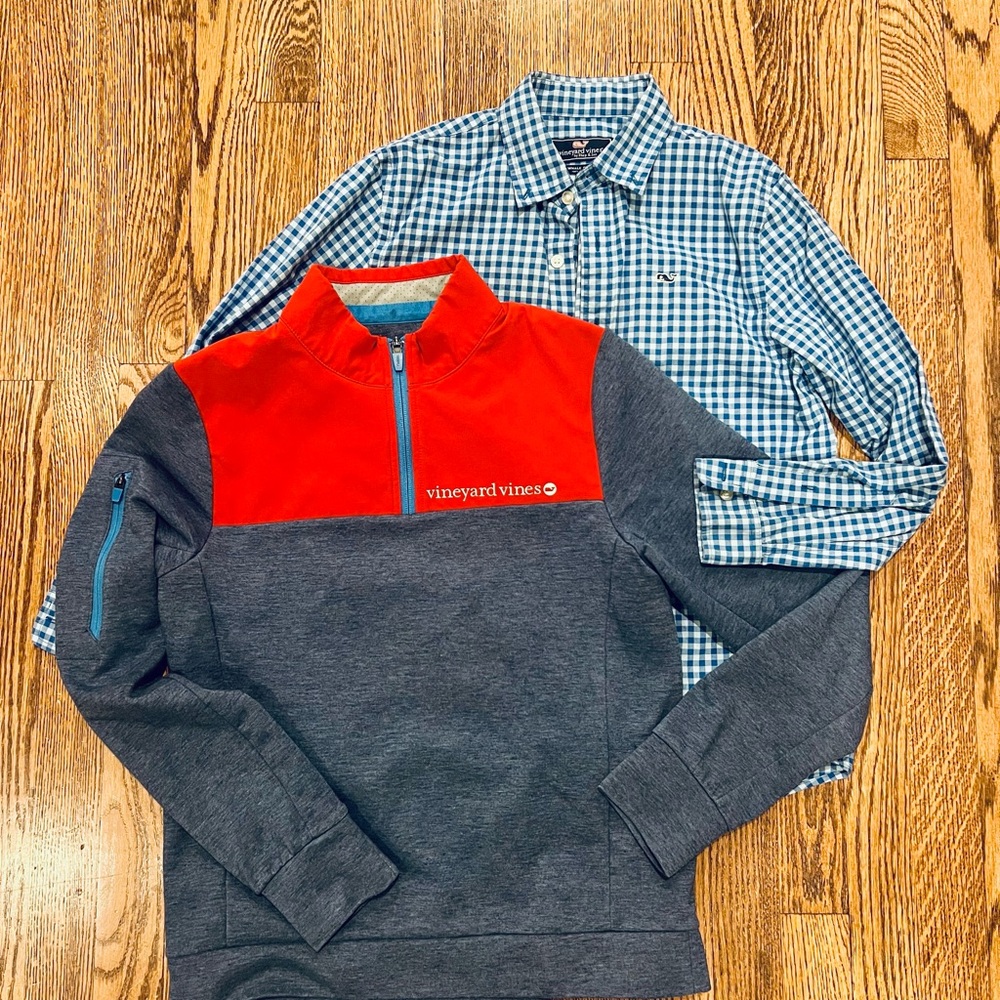 Vineyard Vines Boys’ Quarter Zip and Button Down